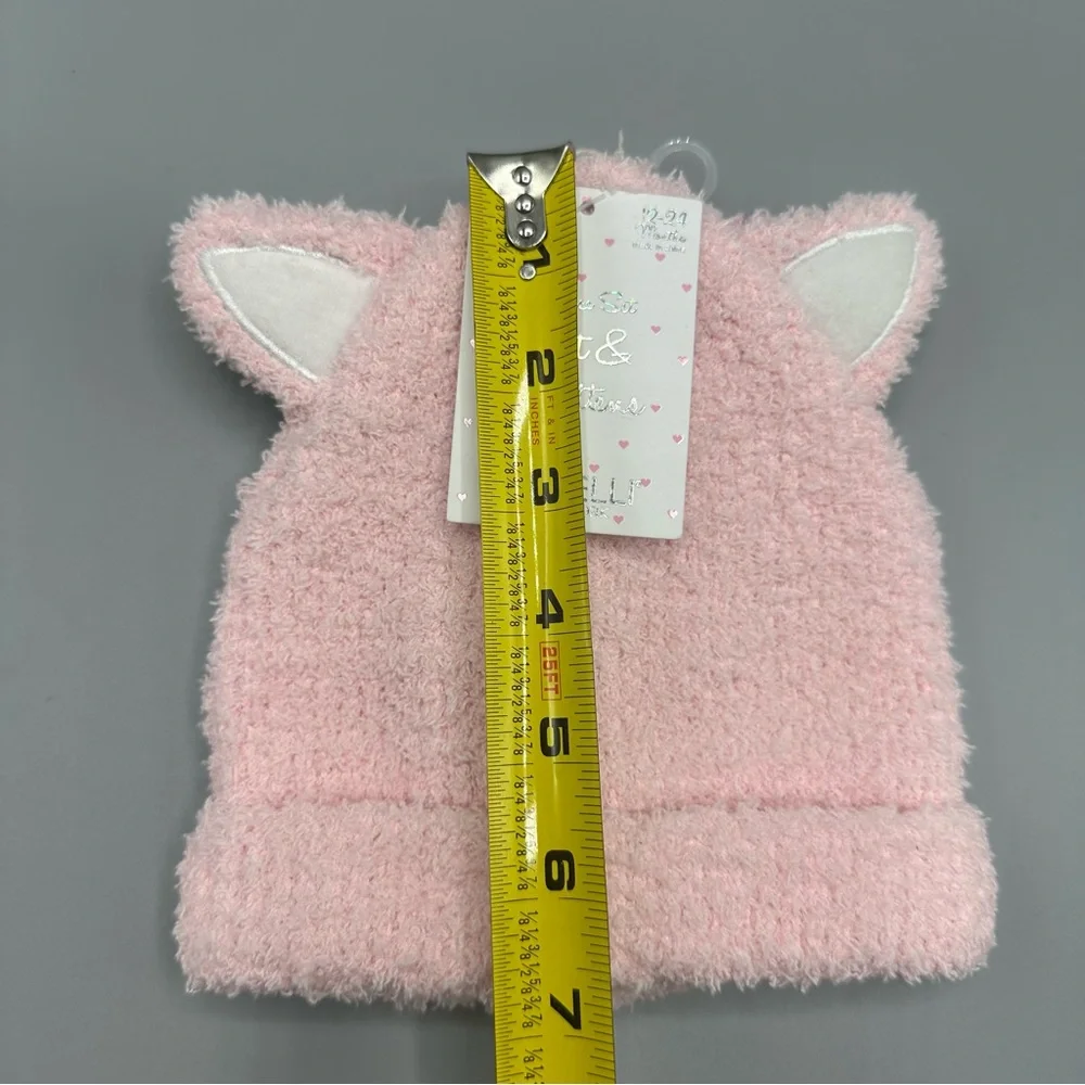 Capelli New York Soft Kitty Winter Hat Mittens Set Size 12-24M Pink